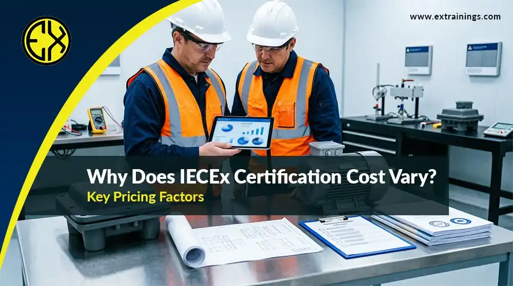 Factors affecting IECEx Certification cost including testing audits and documentation