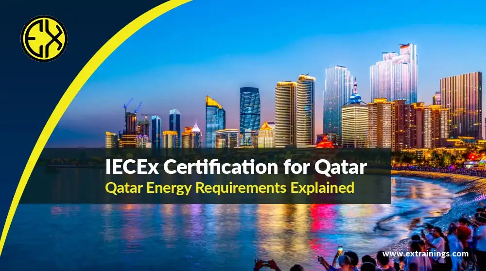 Engineer meeting IECEx certification requirements for Qatar Energy LNG projects